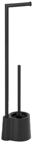 WENKO WC-Garnitur Avola Schwarz Edelstahl Kunststoff 2-in-1 Bild 2