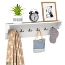 COSTWAY Wandgarderobe mit 6 Haken und Ablage Weiß Bild 2