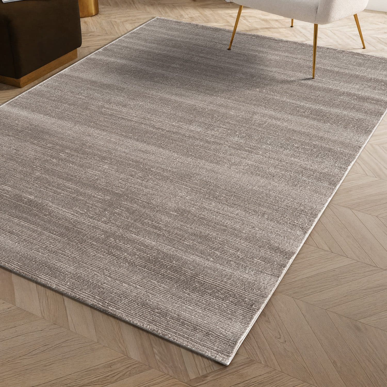 Carpetilla Teppich Marvin Taupe 3D-Effekt Boho Bordüre - Bild 2