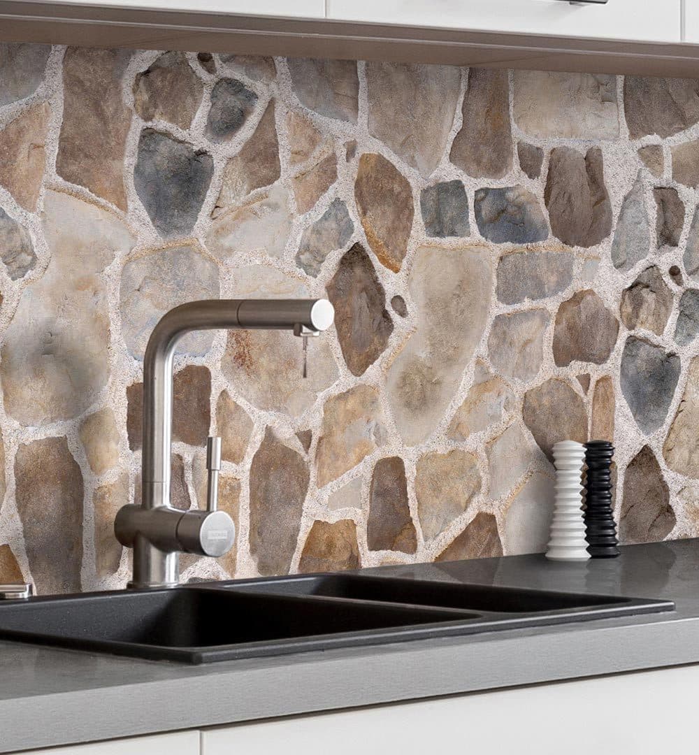 MyMaxxi Küchenrückwand Selbstklebend Mauer Natursteine Braun - Bild 2