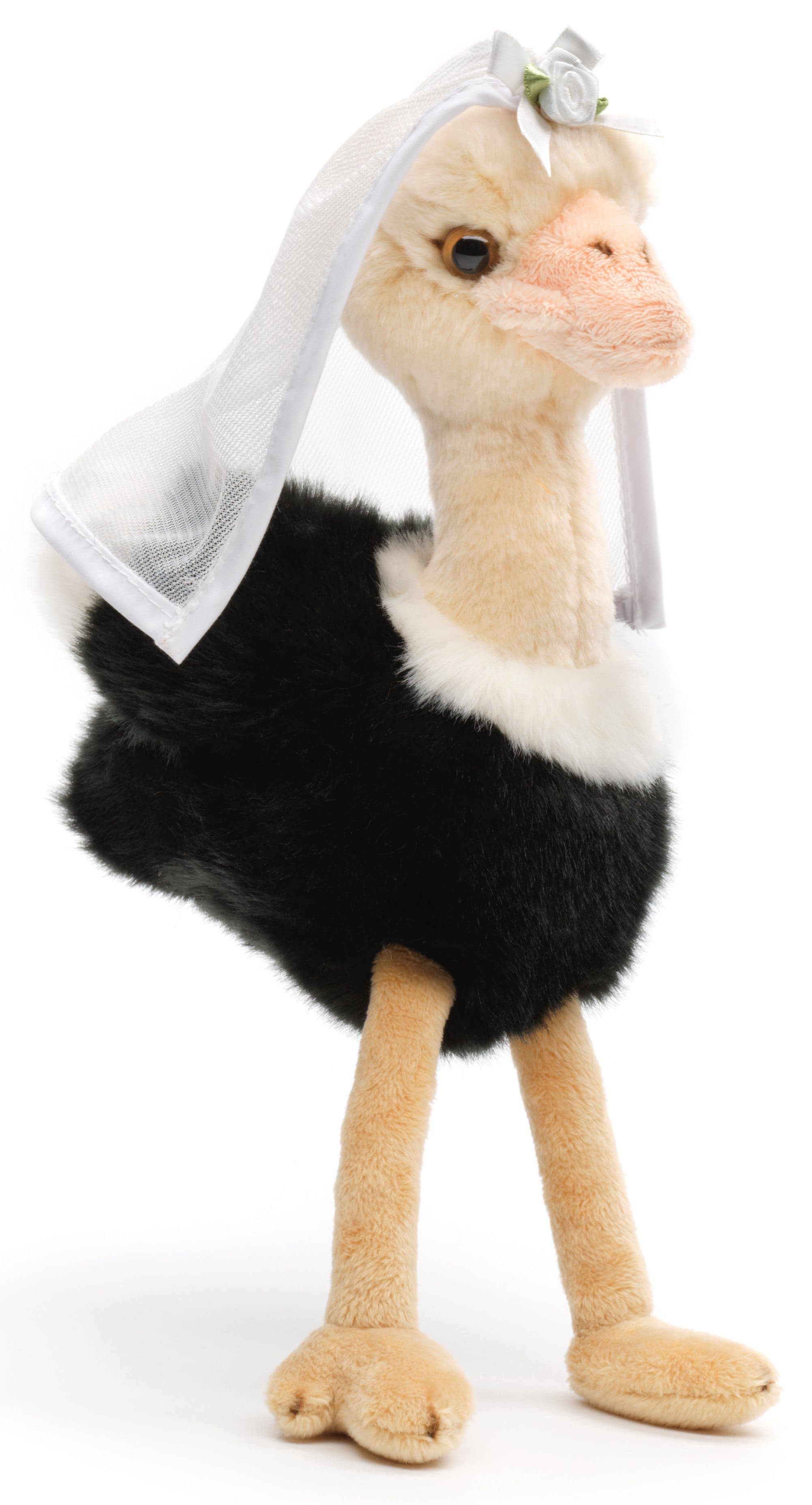 Uni-Toys Kuscheltier Strauß mit Braut-Schleier Weiss 28 cm - Bild 2