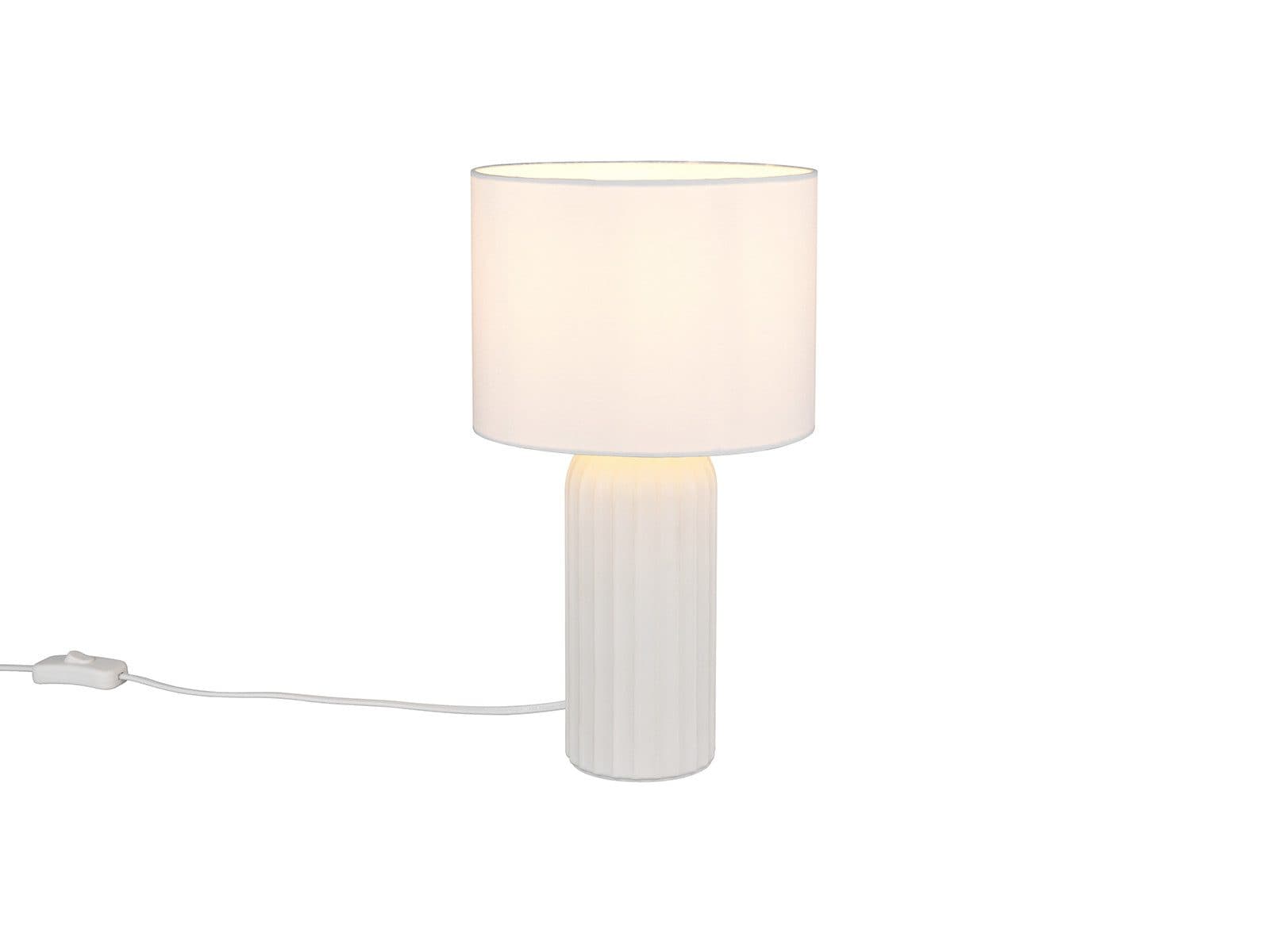 Reality Leuchten LED Nachttischlampe Weiß Keramikfuß Dimmfunktion - Bild 2