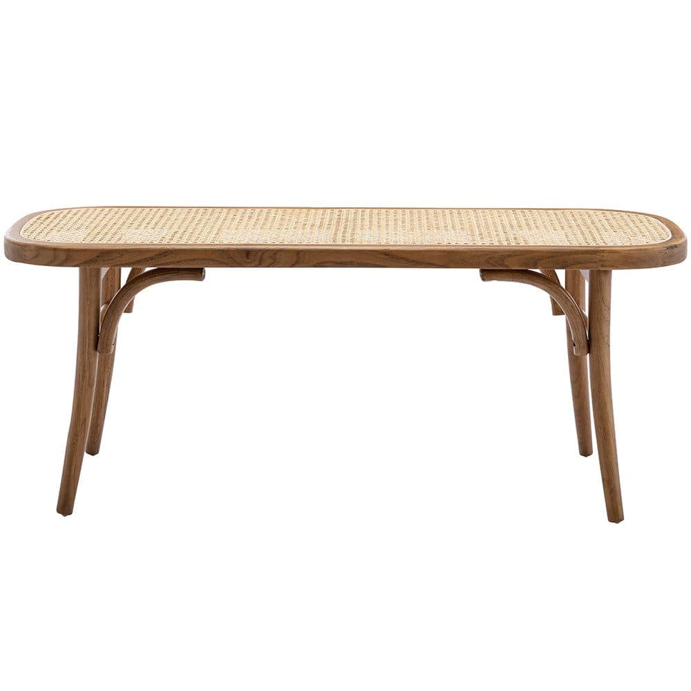 WAHSON Esstischbank Rattan Holz Sitzbank Esszimmerbank