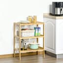 HOMCOM Bambus Standregal 3 Ebenen Natur Modern Bild 2