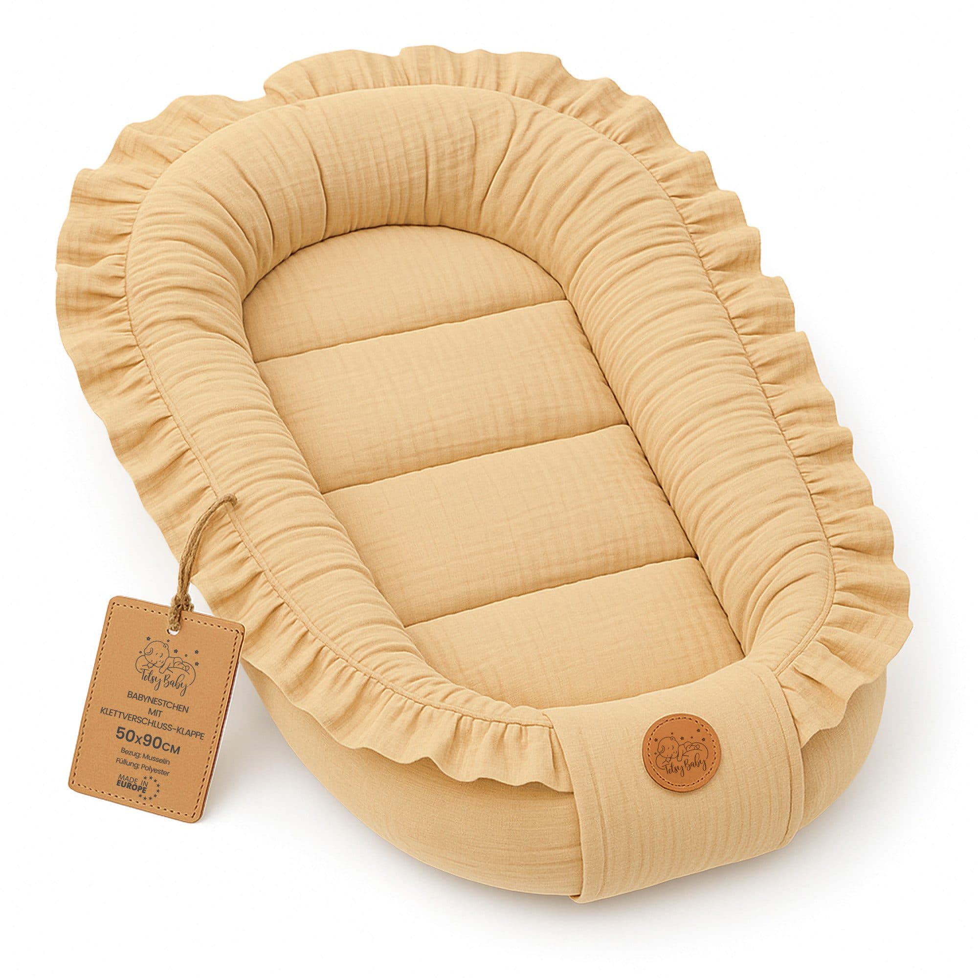 Totsy Baby Kuschelnest Musselin Tragbar Beige Rüsche - Bild 2