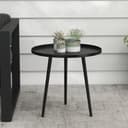 Outsunny Gartentisch Beistelltisch Stahl Schwarz Bild 2