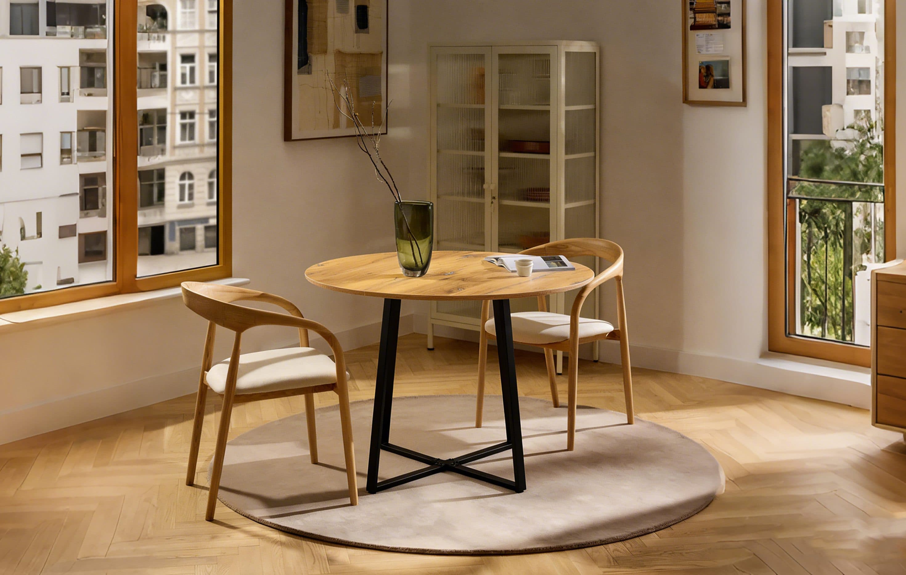 B&D home Esstisch NOA rund Metallgestell Schwarz Weiß - Bild 2