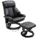 HOMCOM Massagesessel Relaxsessel mit Hocker Schwarz Kunstleder Bild 2