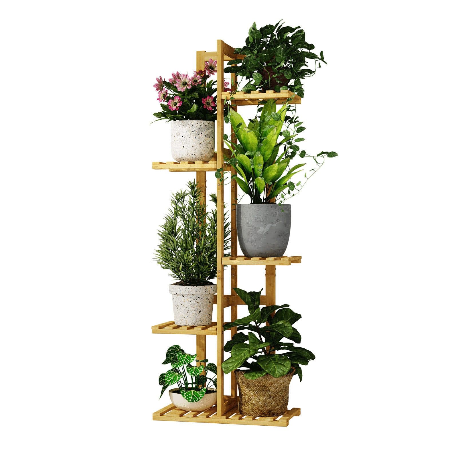 Bamworld 5-stöckiger Blumenständer aus Bambus Natur - Bild 2