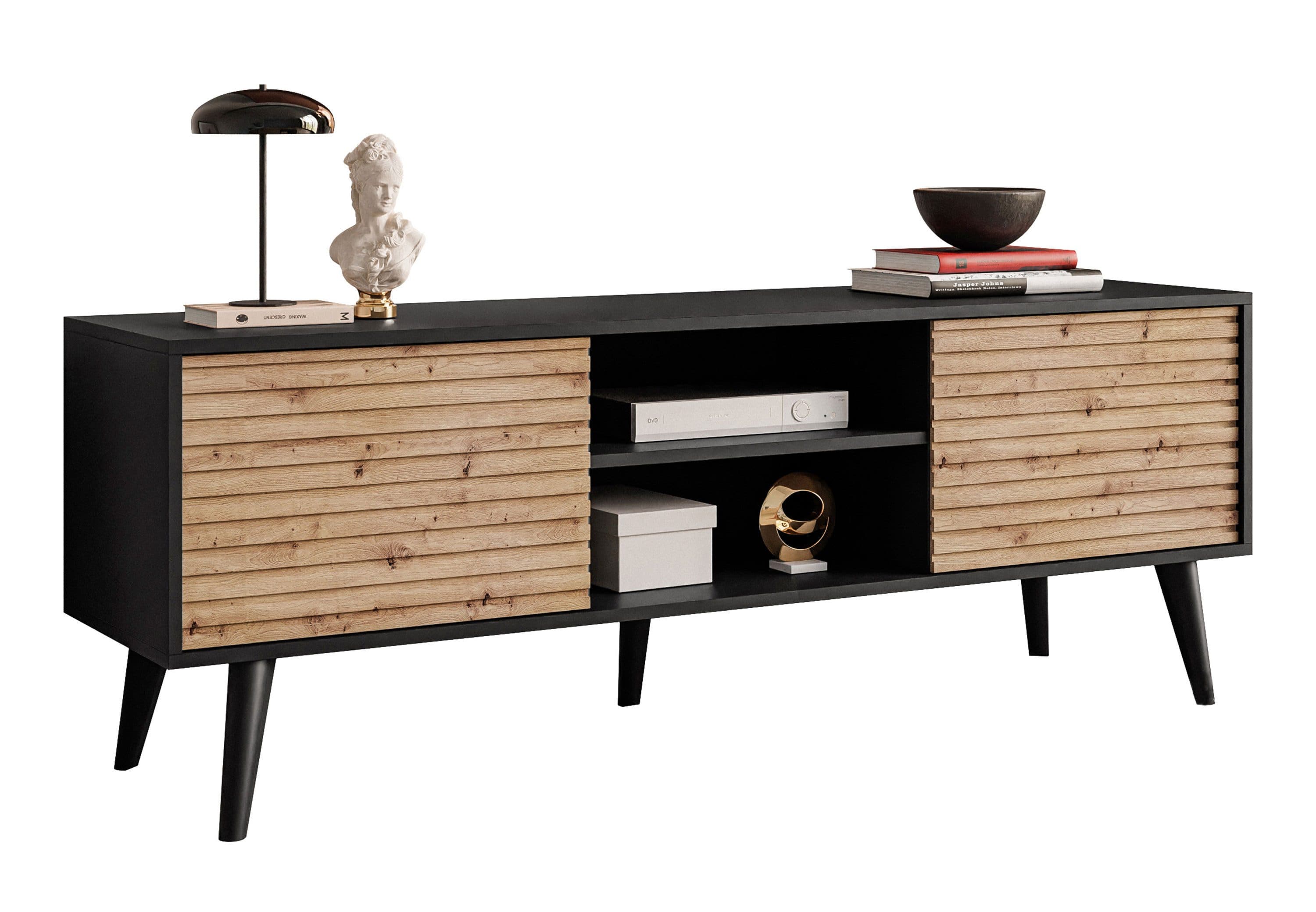 Lookway Lowboard CONE RTV 154 Schrank Schwarz Eiche Artisan - Bild 2