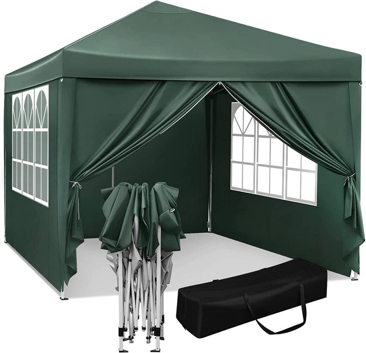 Woltu Faltpavillon 3x3m mit Seitenteilen und Stahlrahmen - Bild 2