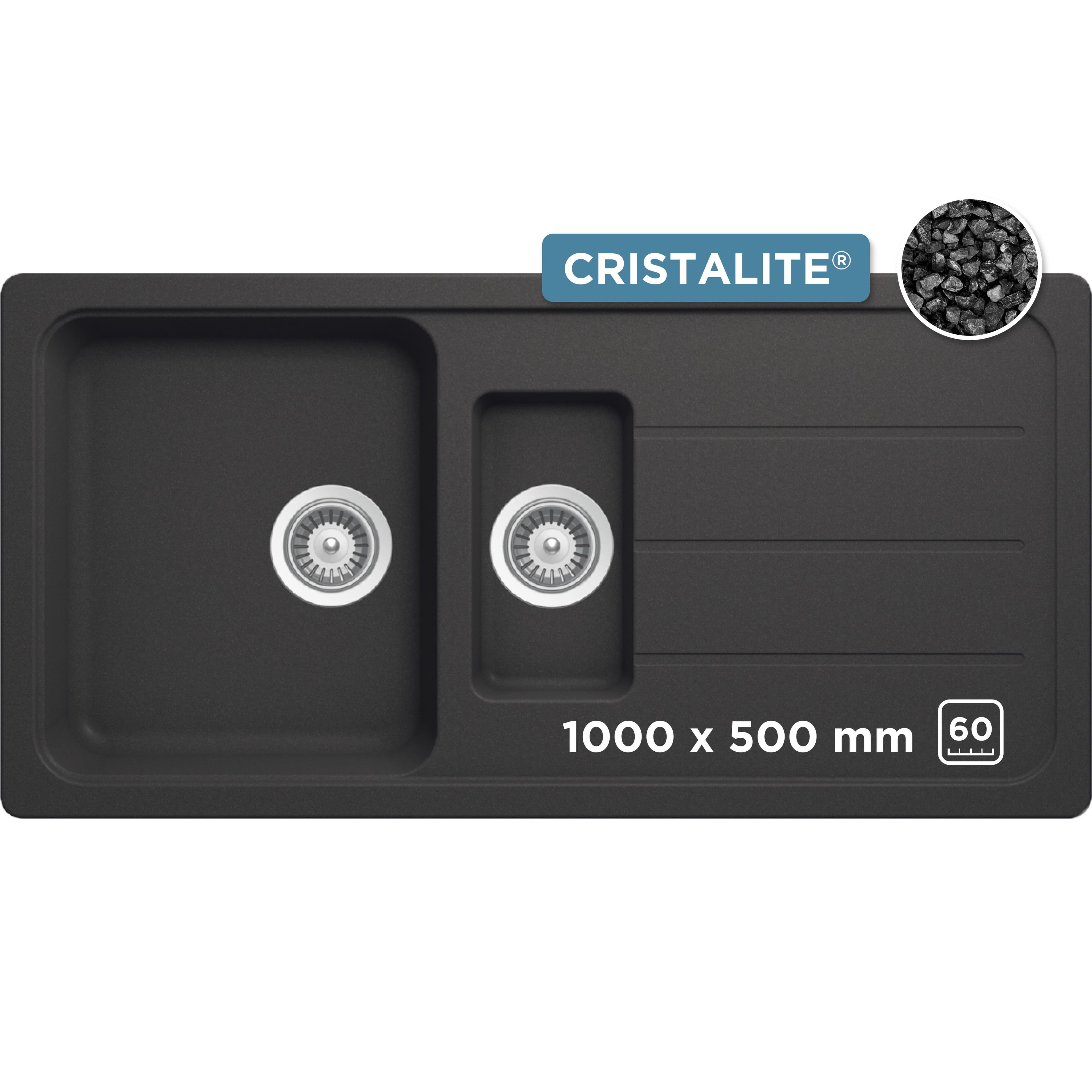 Schock Granitspüle COMO D-150L Schwarz Eckig - Bild 2