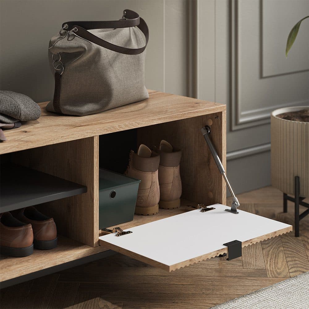 Vicco Schuhbank Eliza Viking Oak 100 x 45 cm mit Klapptür - Bild 2