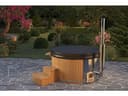 FinnTherm Whirlpool Badefass Holz Stockholm Anthrazitgrau Bild 2