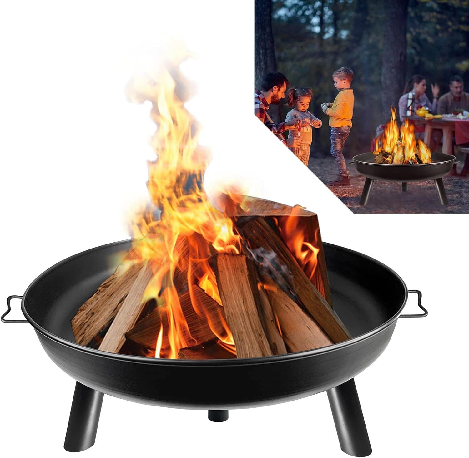 FIVMEN Feuerschale Feuerkorb Ø80cm Metall Multifunktional - Bild 2