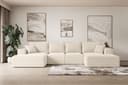 ALTDECOR Wohnlandschaft SIERRA-U-S Beige Couch mit Schlaffunktion Bild 2