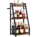 Yorbay Weinregal Stehend, Weinständer aus Holz & Metal 40x30x80cm, Gewürzregal für Küche, Wohnzimmer, Kaffee - Bar Bild 2