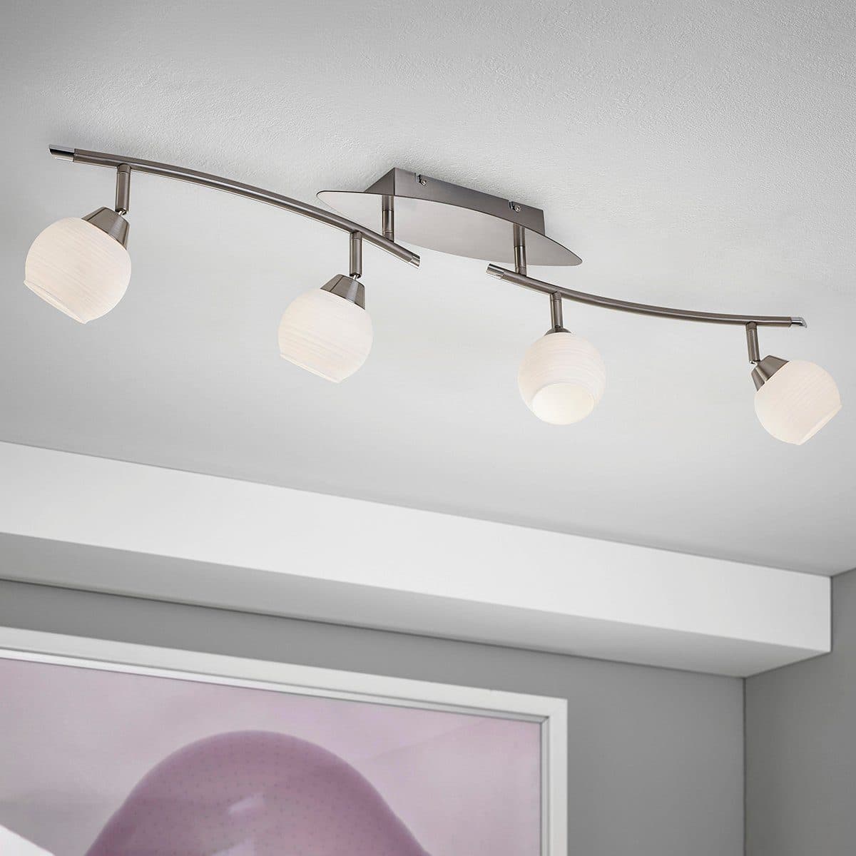 MeLiTec LED Deckenleuchte D123 Warmweiß 4 Spots