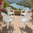 Progarden Gartenstuhl Weiß 4er Set UV-Beständig Wetterfest Kunststoff Bild 2