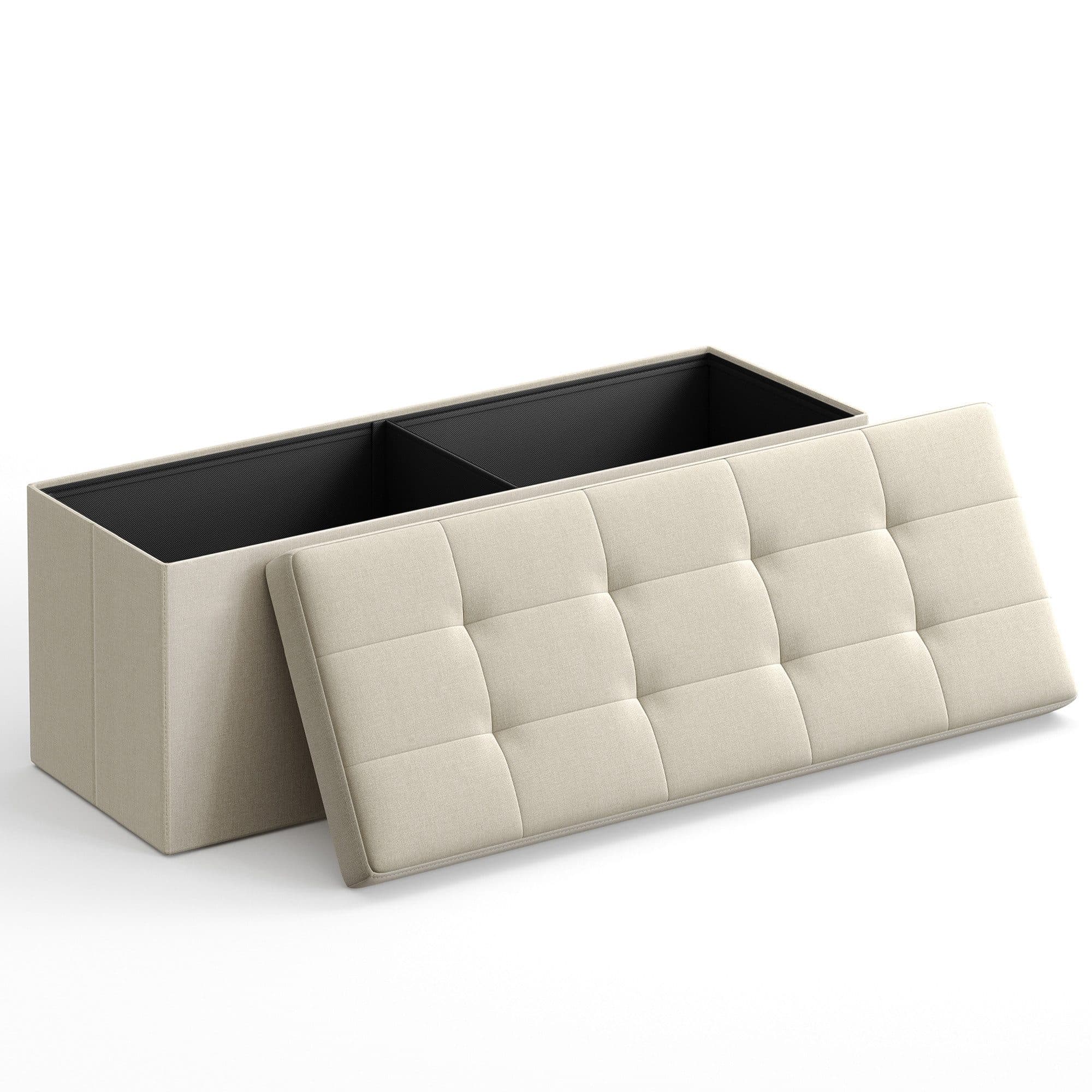 SONGMICS Sitzbank Sitzhocker 76/110cm mit Stauraum Klappbare Sitztruhe Fußbank - Bild 2