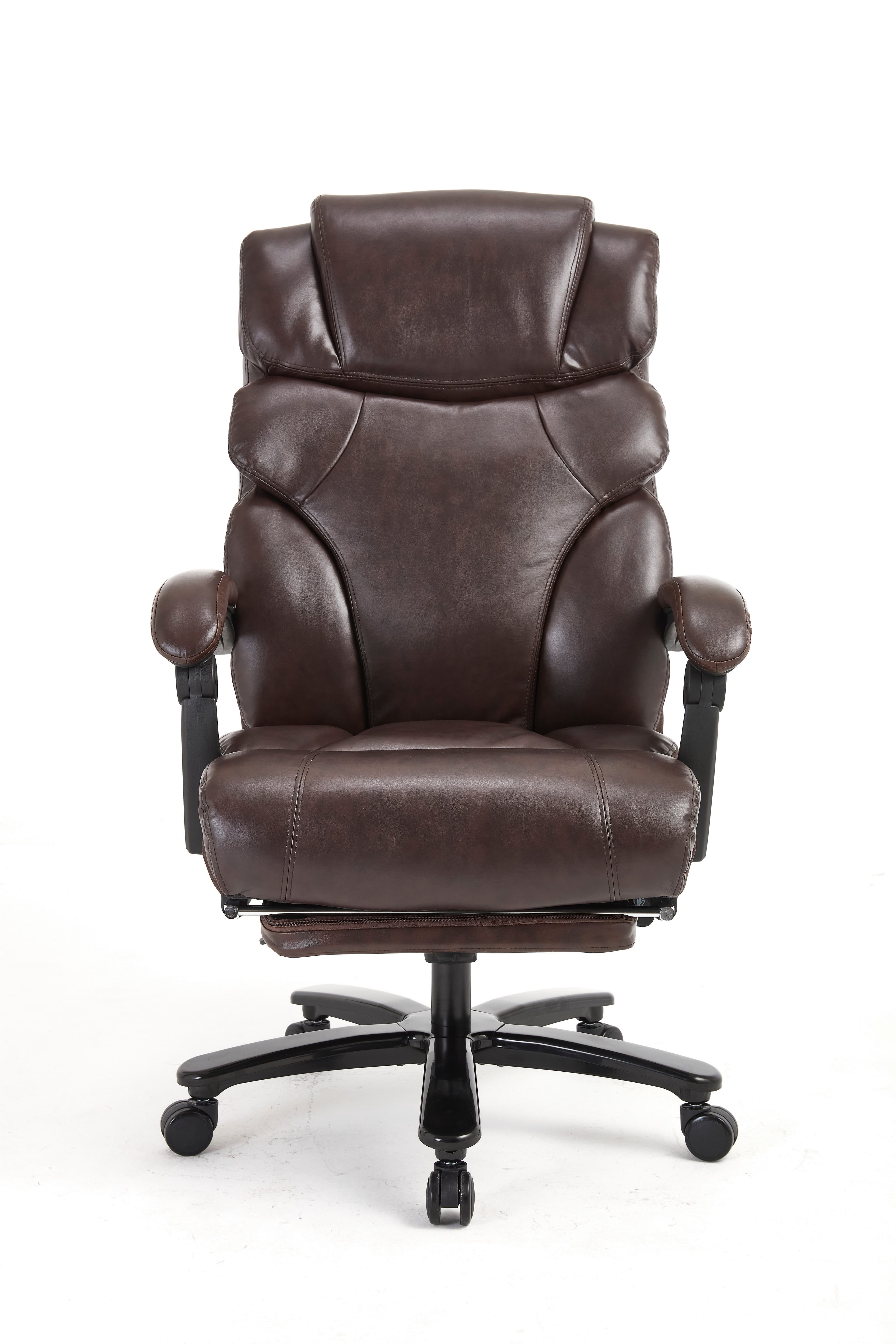 AISALL Bürostuhl Chefsessel PU mit Fußstütze, ergonomischer Schreibtischstuhl