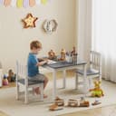 AIYAPLAY Kindertisch mit 2 Stühlen, Grau, Ergonomisch Bild 2