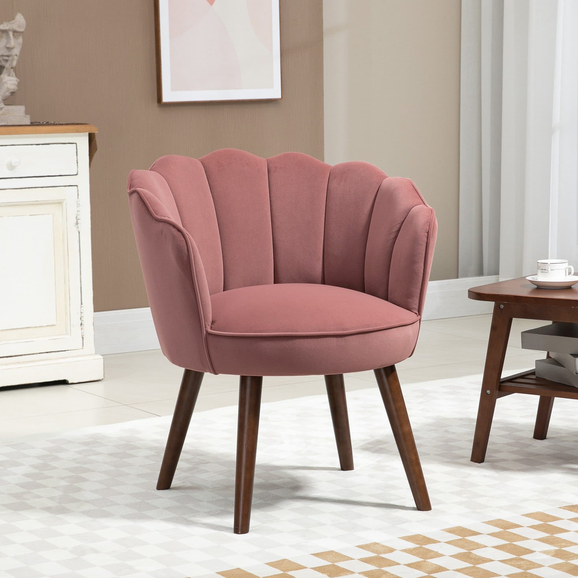 HOMCOM Barhocker Küchenstuhl Rosa mit Rückenlehne - Bild 2