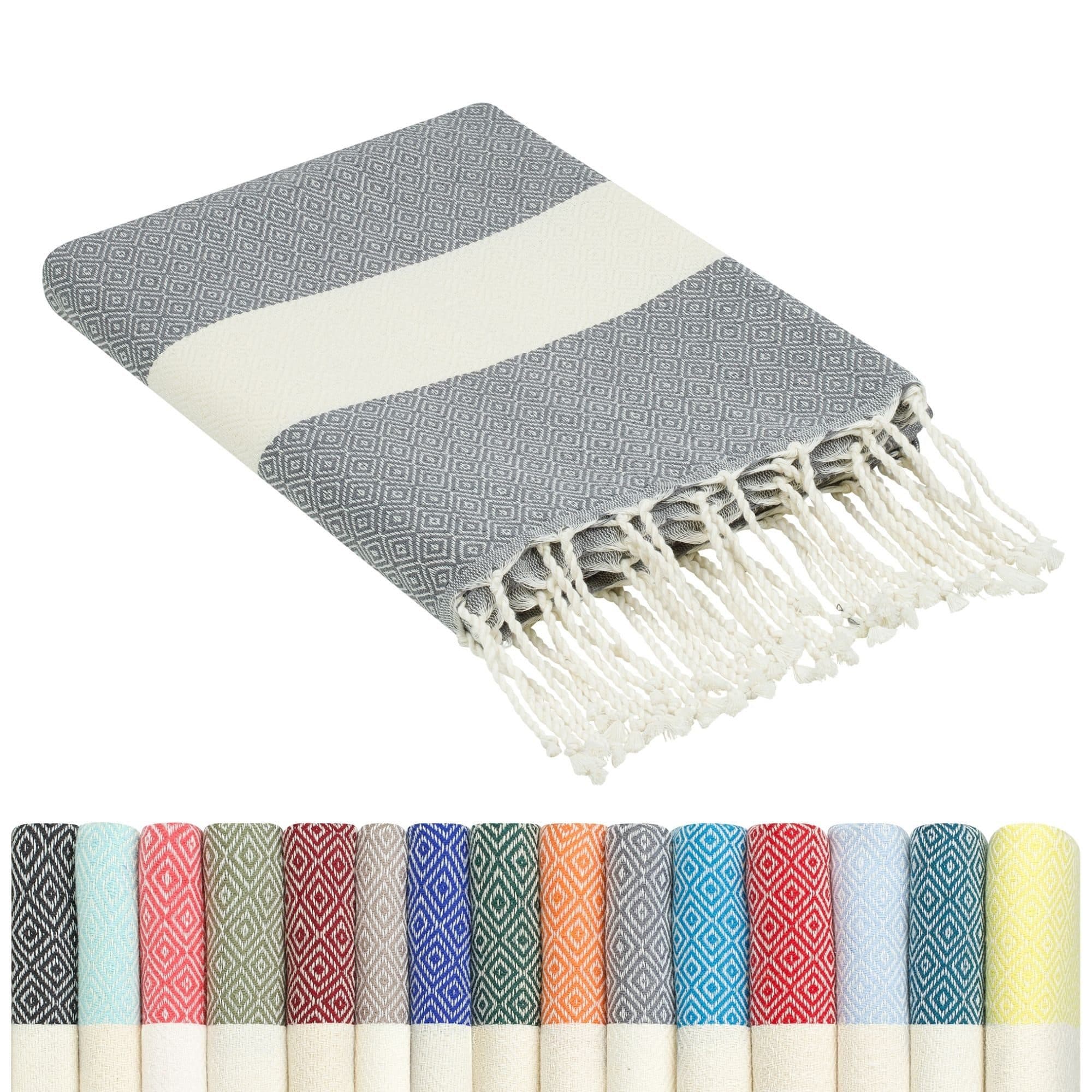 furora HOLIDAY Strandtuch Grau 100x200 cm Baumwolle Fouta - Bild 2