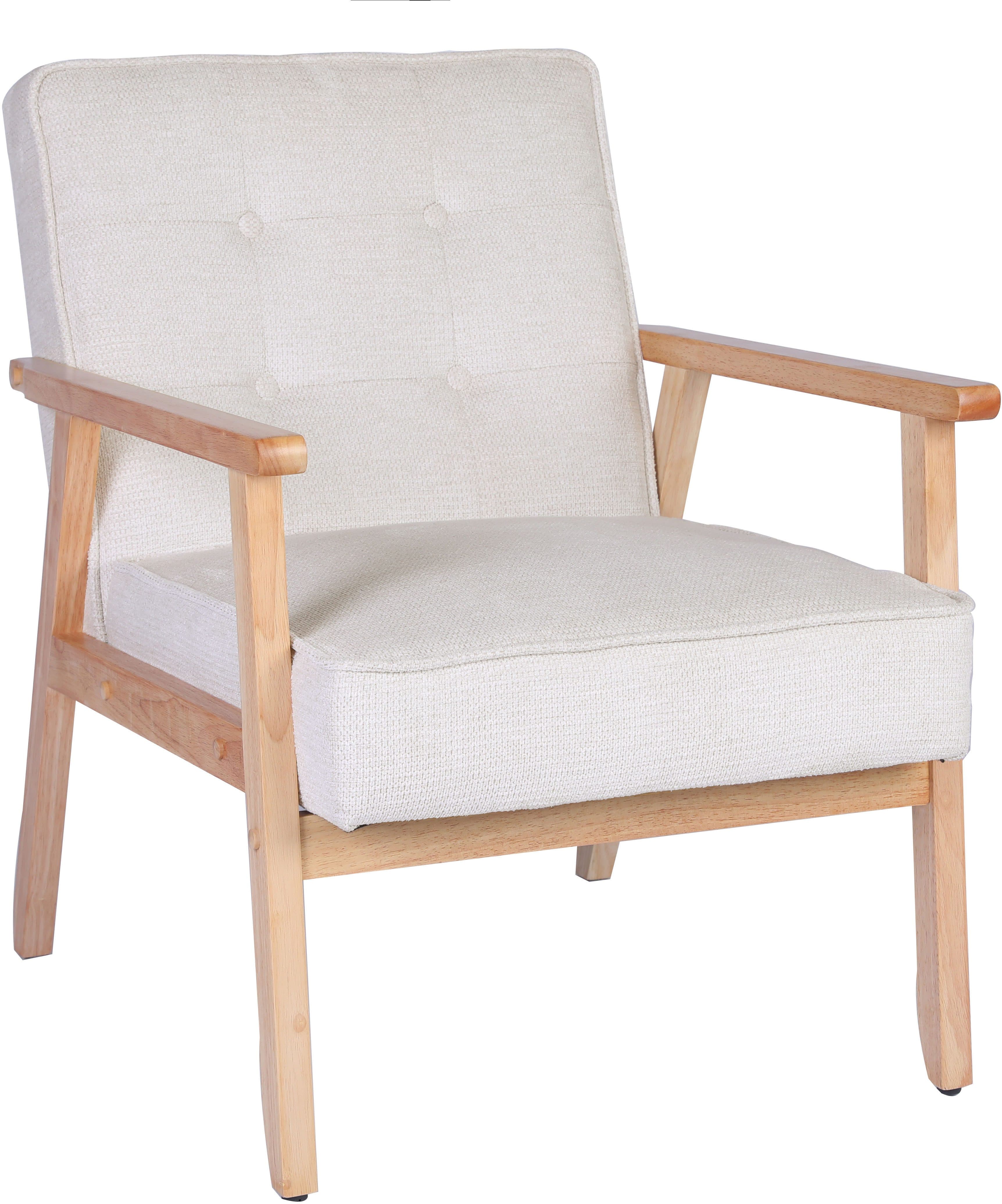 Home Affaire Loungesessel MENONRI mit Massivholz-Armlehnen Creme - Bild 2