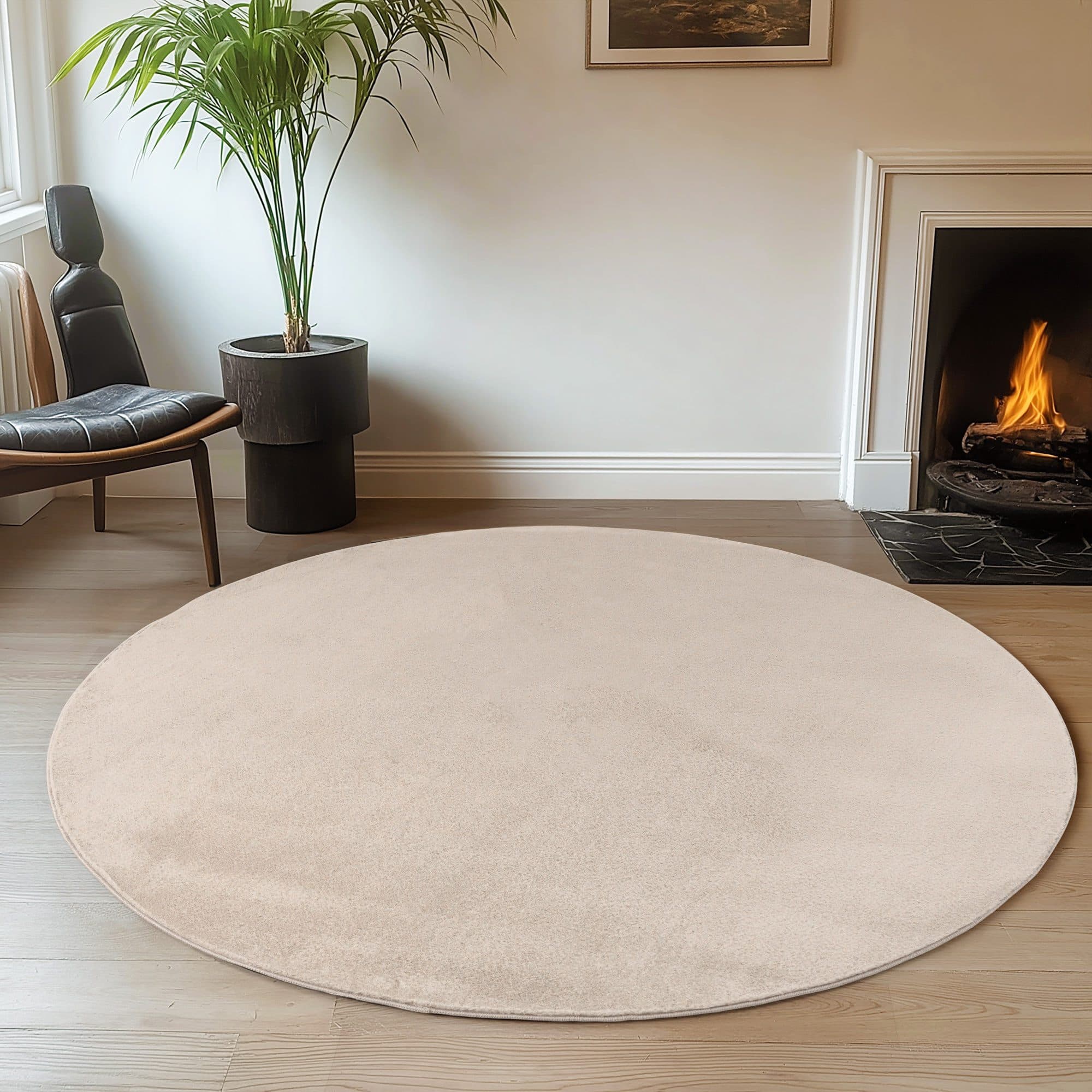 Ayyildiz Teppiche JOY 1400 Creme Uni Kurzflor Teppich - Bild 2