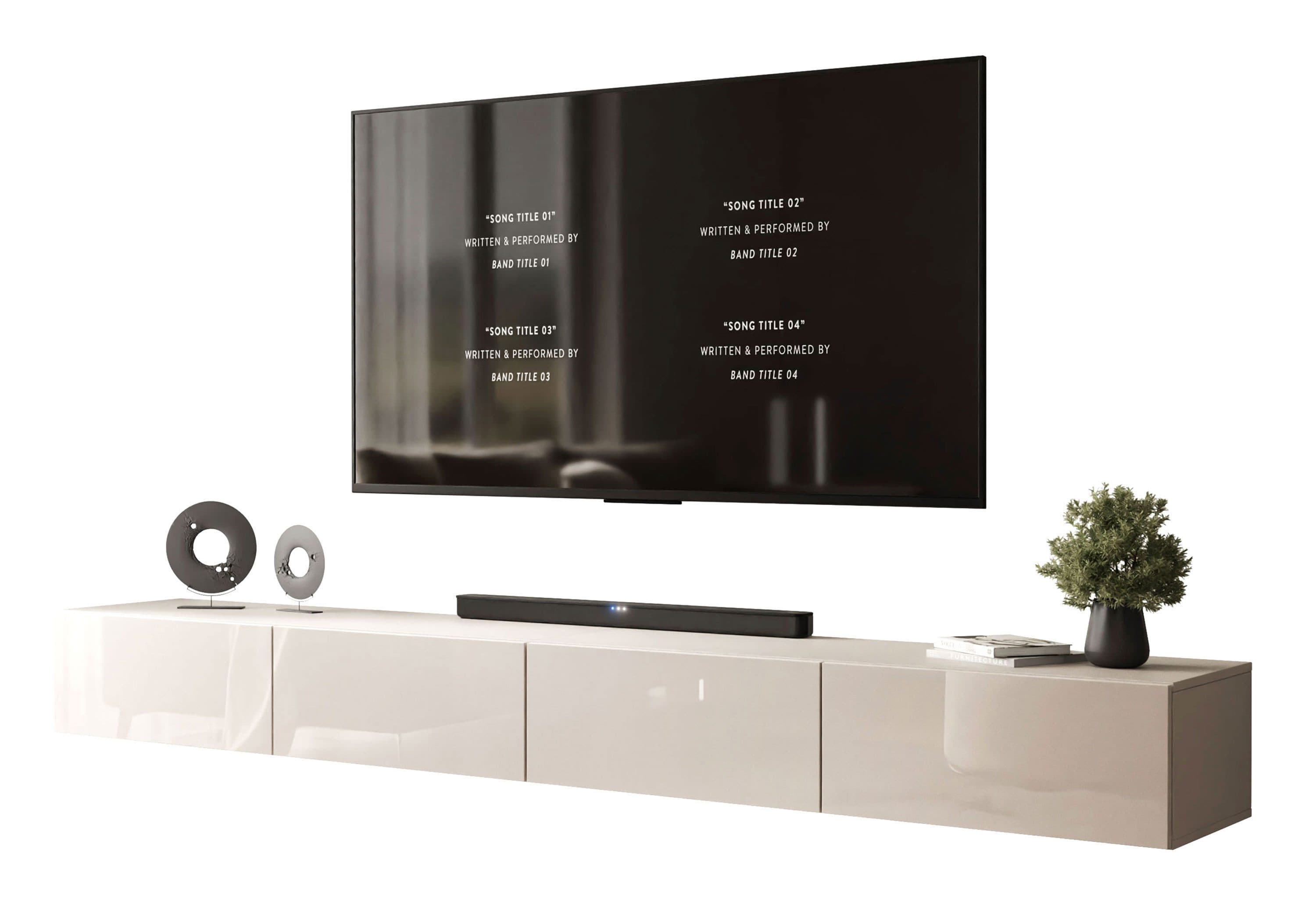 Lookway TV-Schrank CARMEN Hochglanz Beige Hängend - Bild 2