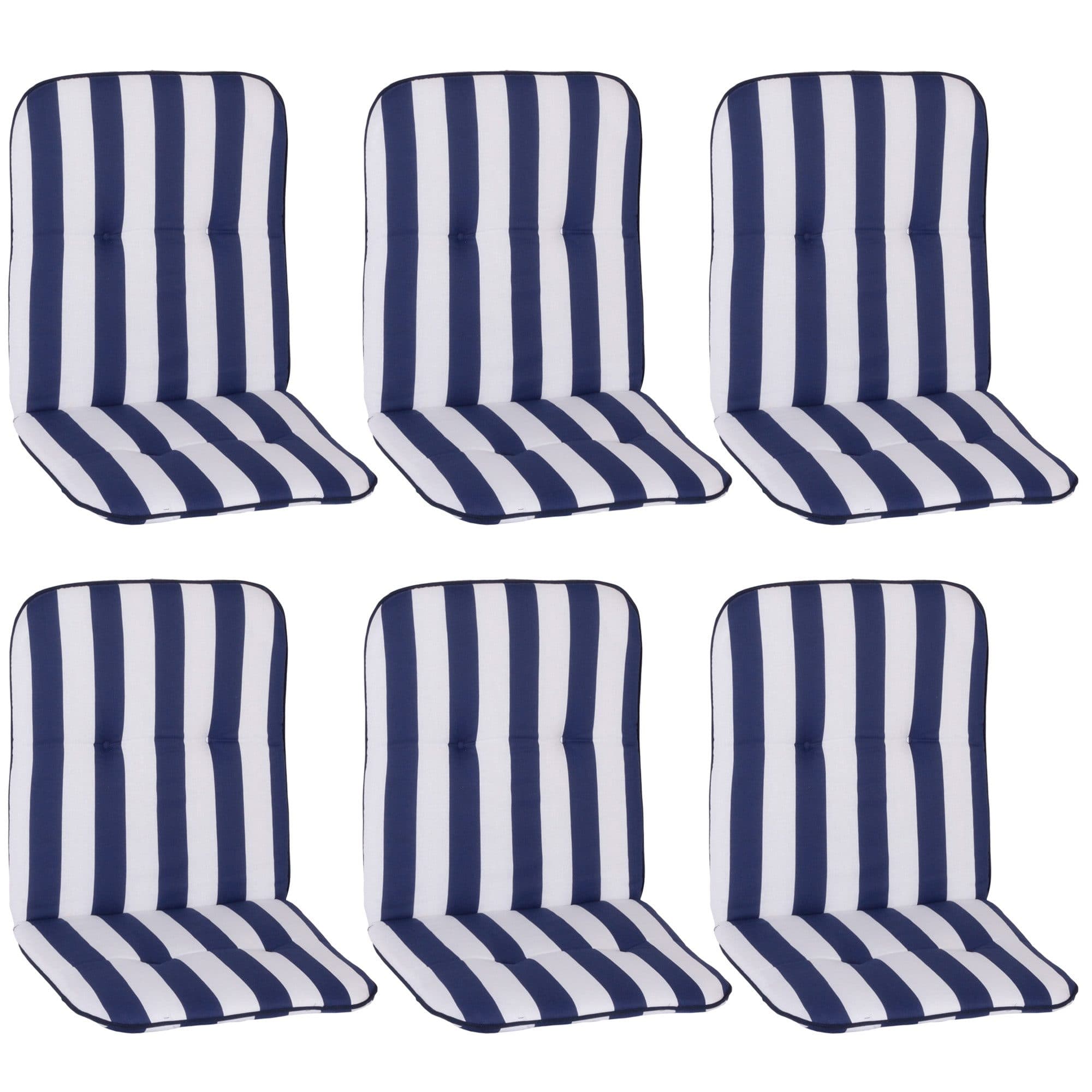 NYVI Hawaii Auflagen 6er Set Niedriglehner blau-weiß gestreift - Bild 2