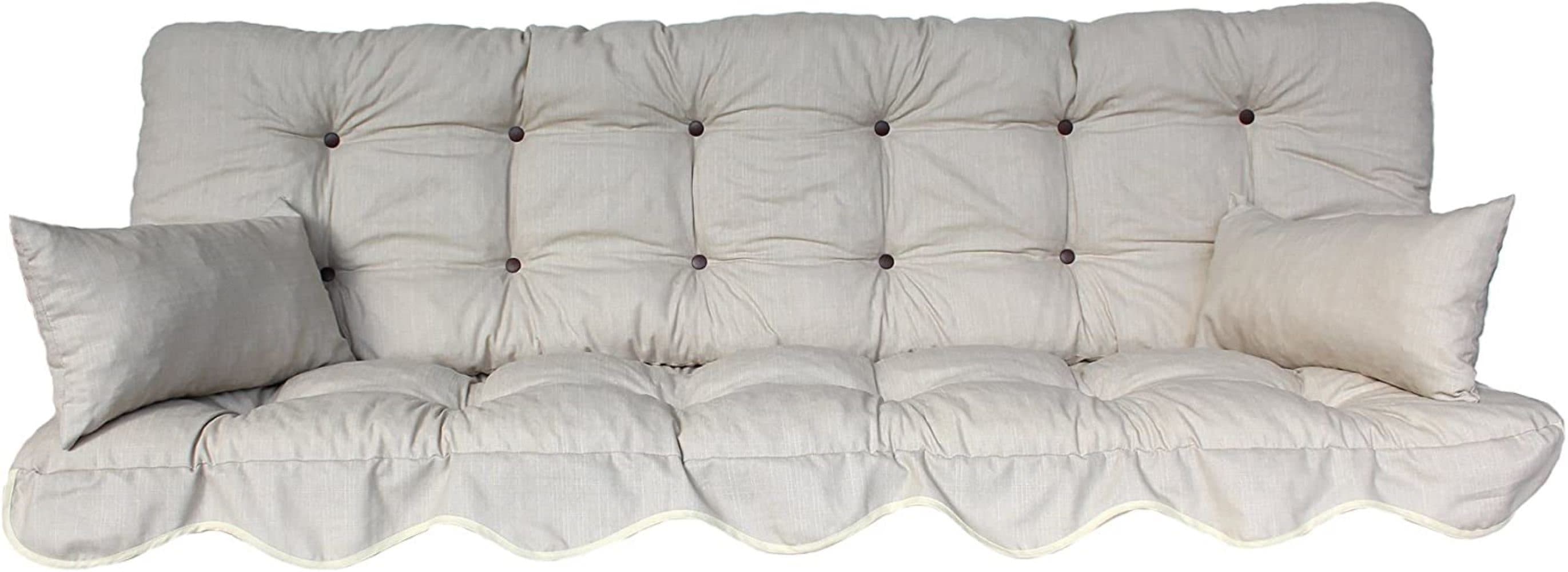 Kühnemuth Auflagekissen Set Hollywoodschaukel 150x50 cm mit Rückenkissen