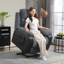 HOMCOM Relaxsessel mit Aufstehhilfe, Liegefunktion, Taschenfederkern, Dunkelgrau Bild 2
