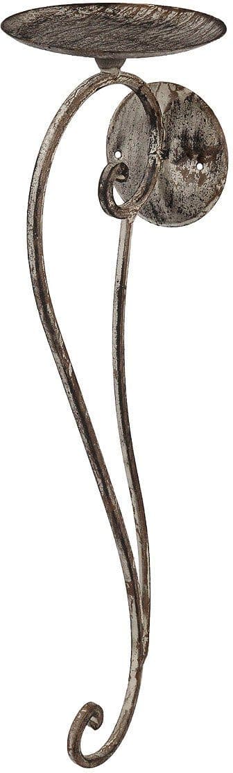 AMBIENTE HAUS Wandkerzenhalter Wandleuchter antikgrau Eisen