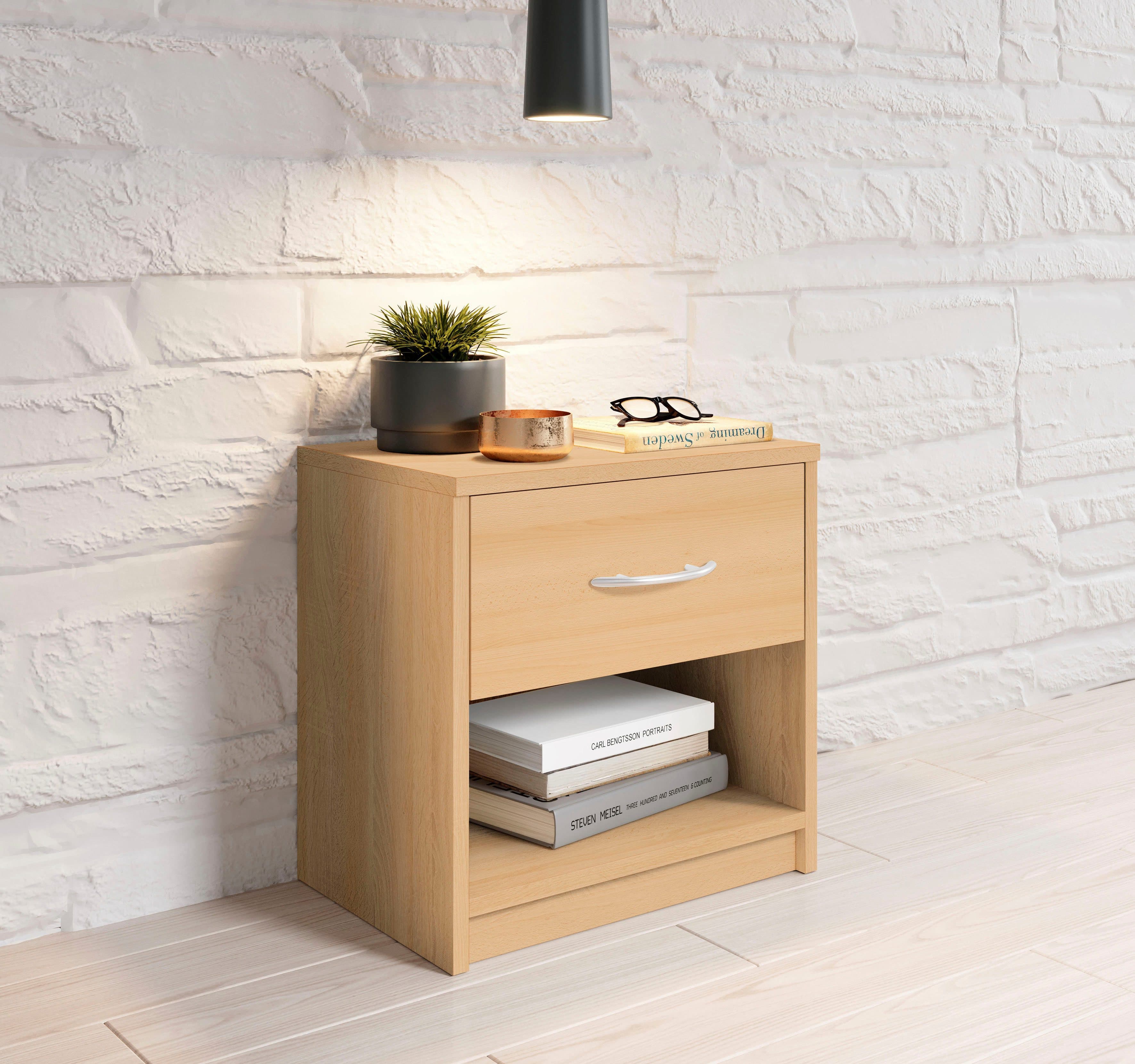 Schlafkontor Nachttisch Pepe Modern Beige Holzwerkstoff - Bild 2
