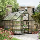 GOTLAND Gewächshaus Polycarbonat mit abschließbarer Tür & Satteldach Bild 2