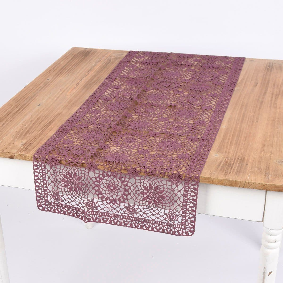 Tischläufer Häkelspitze Amira cassis 40x150cm