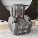 PXloue Massagesessel Grau Elektrisch mit Massage, Wärme & Aufstehhilfe Bild 2