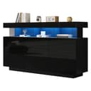 Merax Sideboard Hochglanz mit LED, Mehrzweckschrank aus Spanplatte & Acryl Bild 2