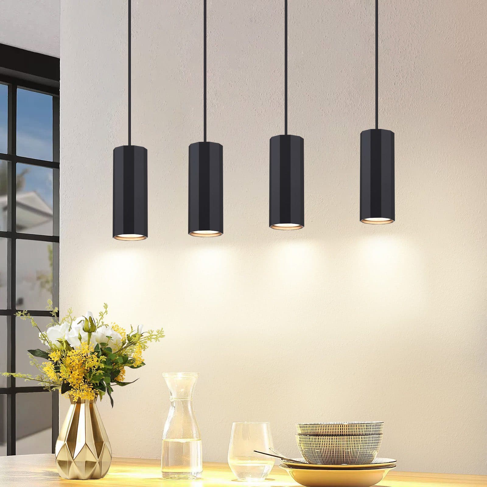 Nettlife Pendelleuchte GU10 Schwarz Höhenverstellbar - Bild 2