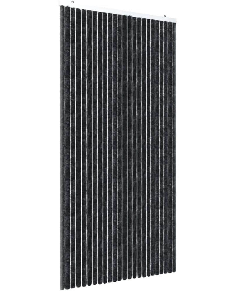 Defactoshop Insektenschutz-Vorhang Flauschvorhang Türvorhang 100x200cm Chenille Fliegenschutz Schwarz