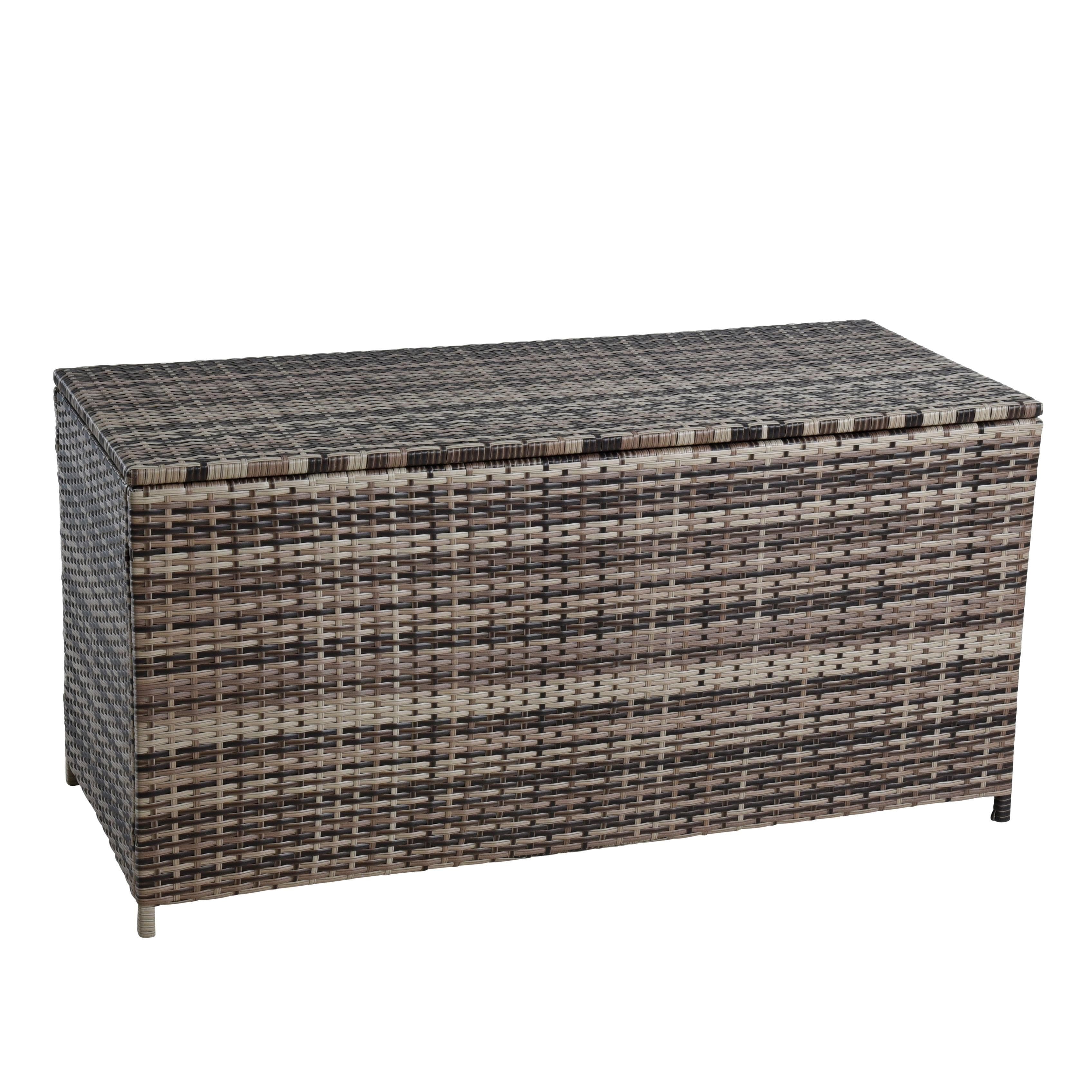 ESTEXO Auflagenbox Polyrattan Beige-Braun mit Metallgestell - Bild 2