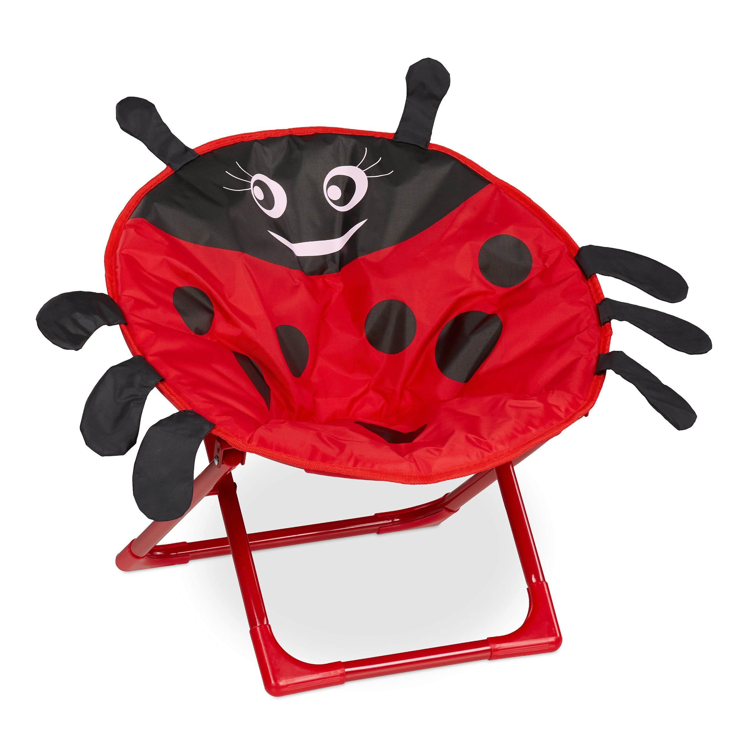 relaxdays Faltbarer Moonchair Kinderstuhl Marienkäfer Rot/Schwarz/Weiß - Bild 2