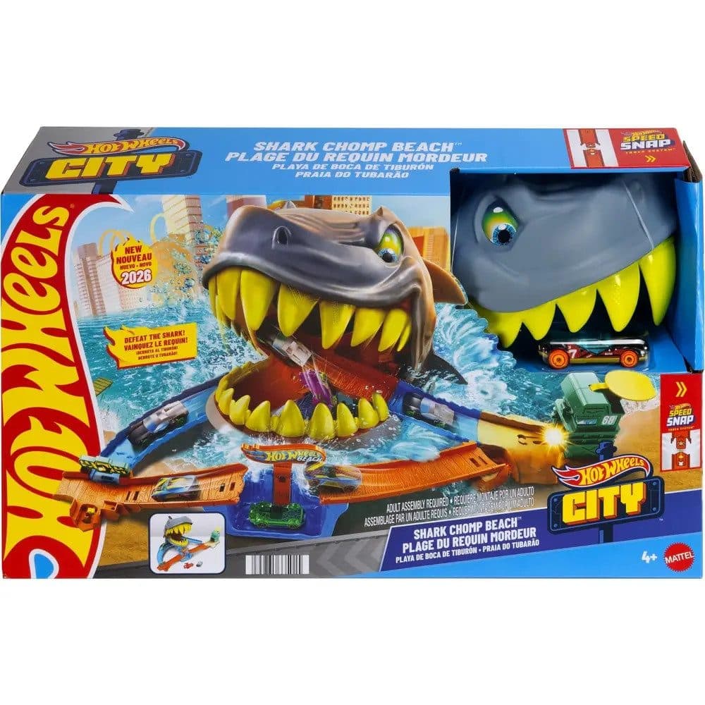 Hot Wheels City Shark Beach Autorennbahn Hai-Alarm am Strand