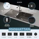 Schock Granitspüle Manhattan D-100L Rechteckig Schwarz Onyx Bild 2