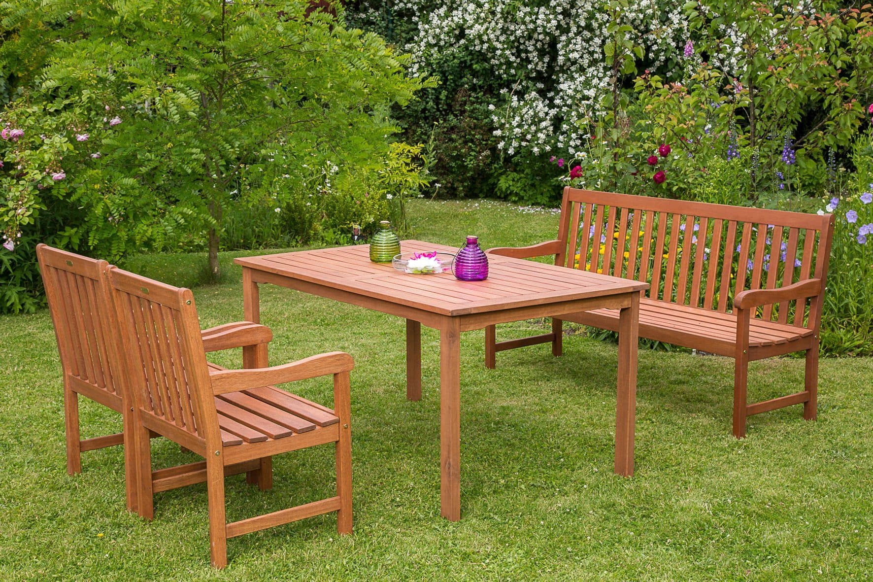 Merxx Garten-Essgruppe Santos 4-tlg. Beige Eukalyptus - Bild 2