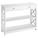 COSTWAY Konsolentisch 3 Ebenen mit Schublade Holz 100 x 30 x 80 cm Bild 2
