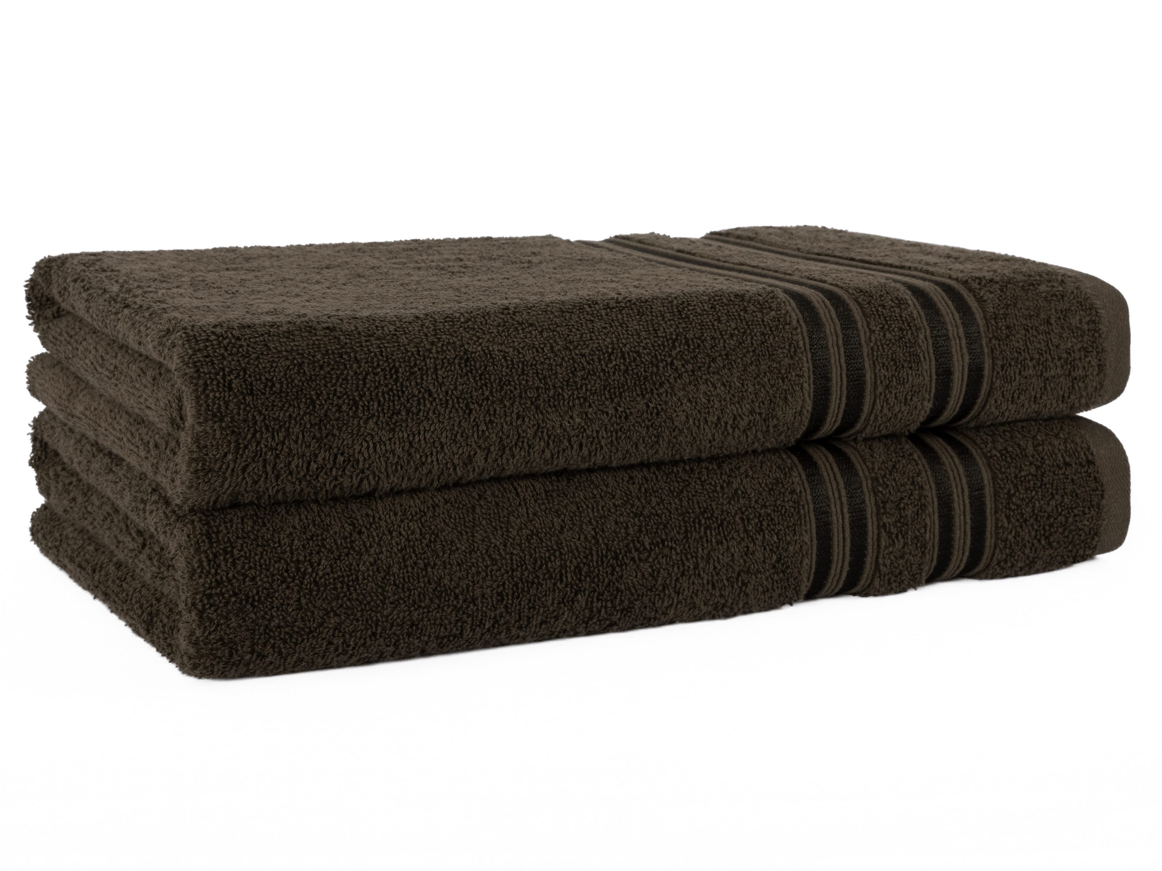 Hammetex 2er Set Badetücher 70x140 cm 100% Baumwolle Braun Frottier - Bild 2