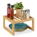 relaxdays Schrankeinsatz aus Bambus Natur Küchenregal Organizer Bild 2